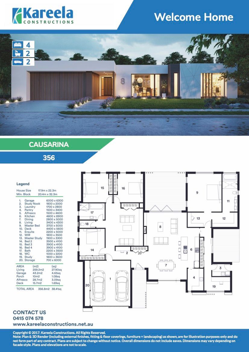 A Brochure for a House With Garage and Glass Window — Kareela Constructions In Hillvue, NSW