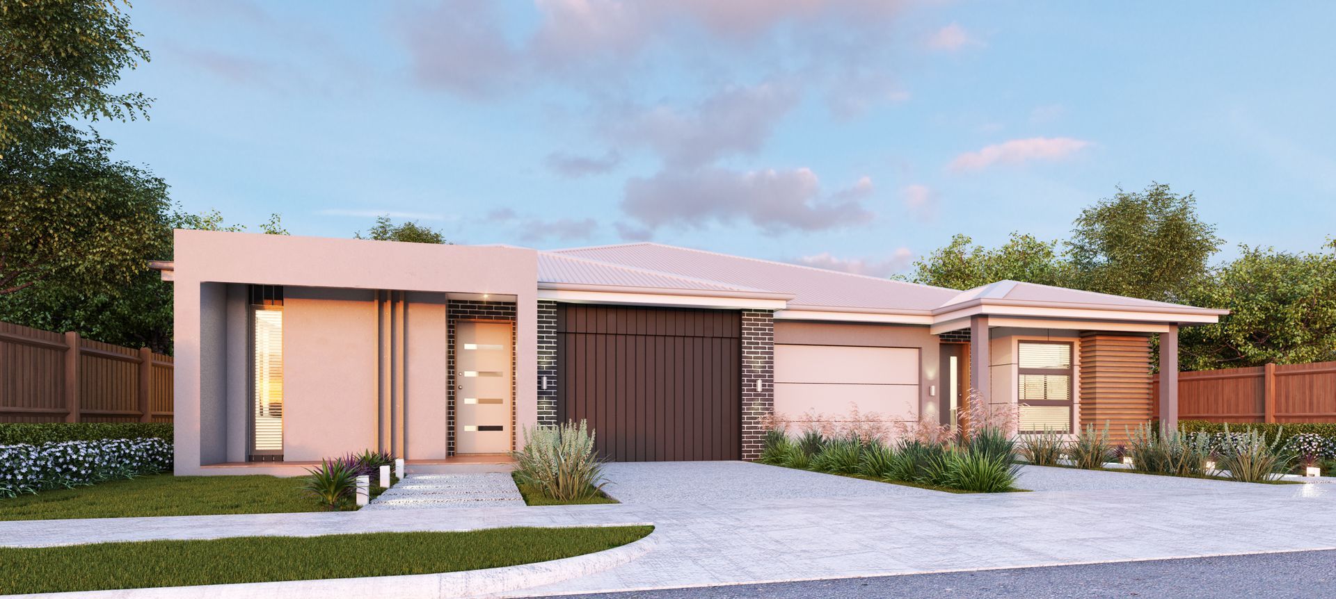 An Artist 's Impression of a Modern House With a Large Garage — Kareela Constructions In Hillvue, NSW