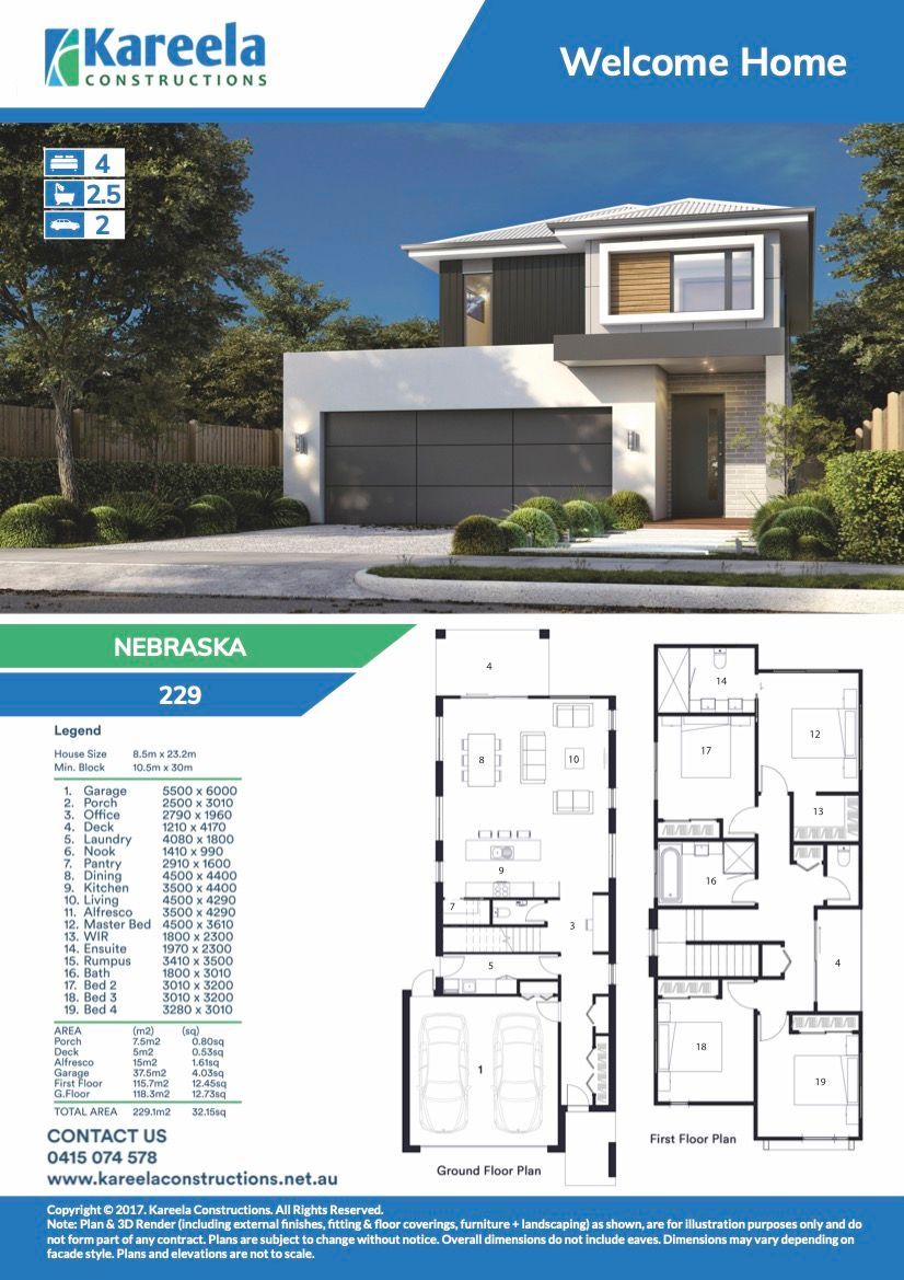 A Brochure for a House With Large Two Cars Garage — Kareela Constructions In Hillvue, NSW