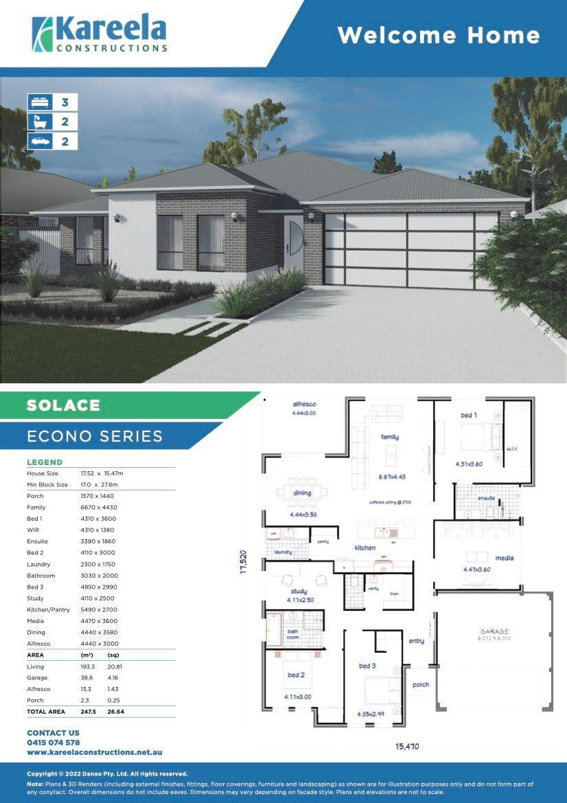 A Brochure for a House With a Picture of a House and a Floor Plan — Kareela Constructions In Hillvue, NSW