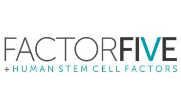 The logo for factorfive + human stem cell factors.