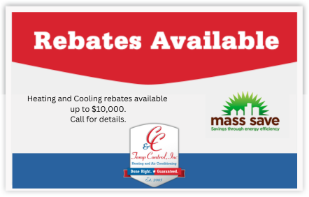 A sign that says rebates available heating and cooling rebates available up to $ 10,000 call for details
