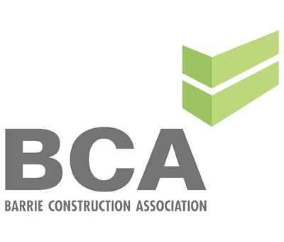 BCM Electrical Contractor - The logo for the barrie construction association has a green arrow pointing up.