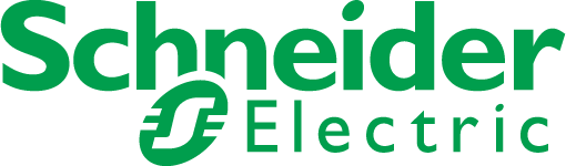 The schneider electric logo is green and white on a white background.