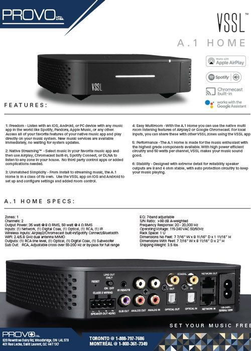 A brochure for a vssl a.1 home