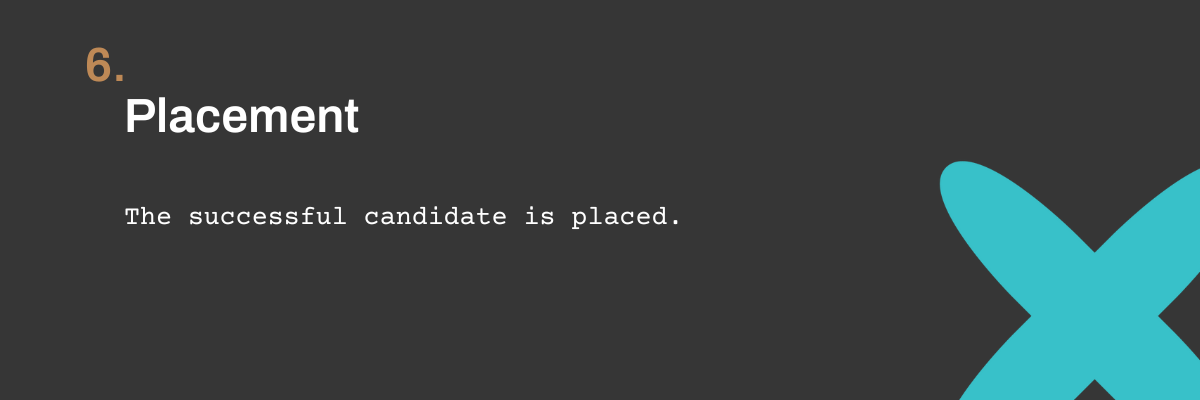 The successful candidate is placed.