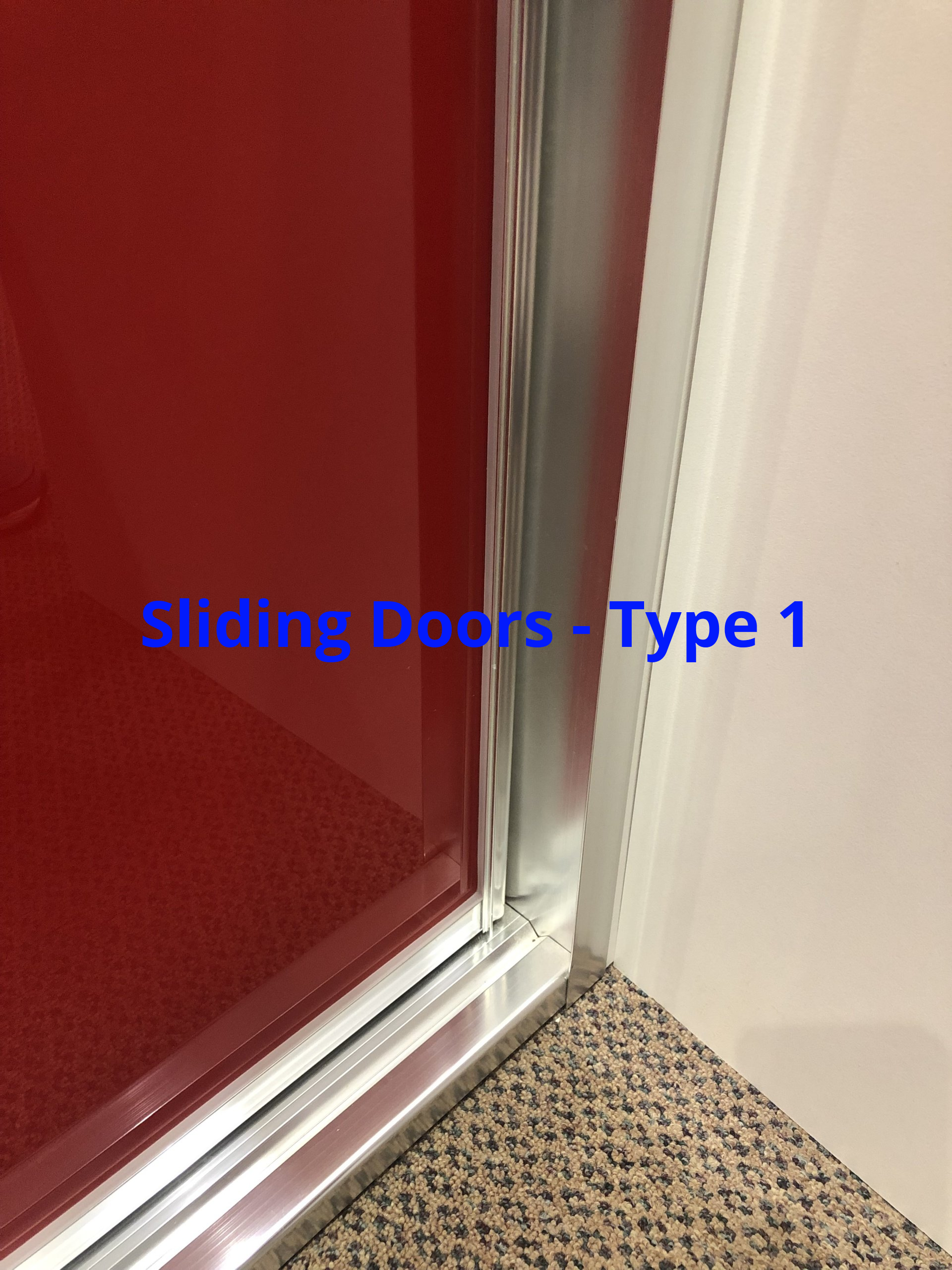 red sliding doors