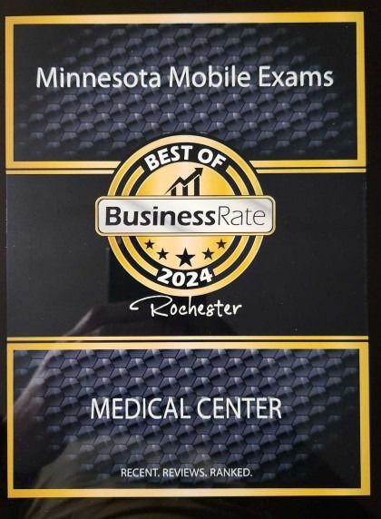 A poster for minnesota mobile exams and a medical center