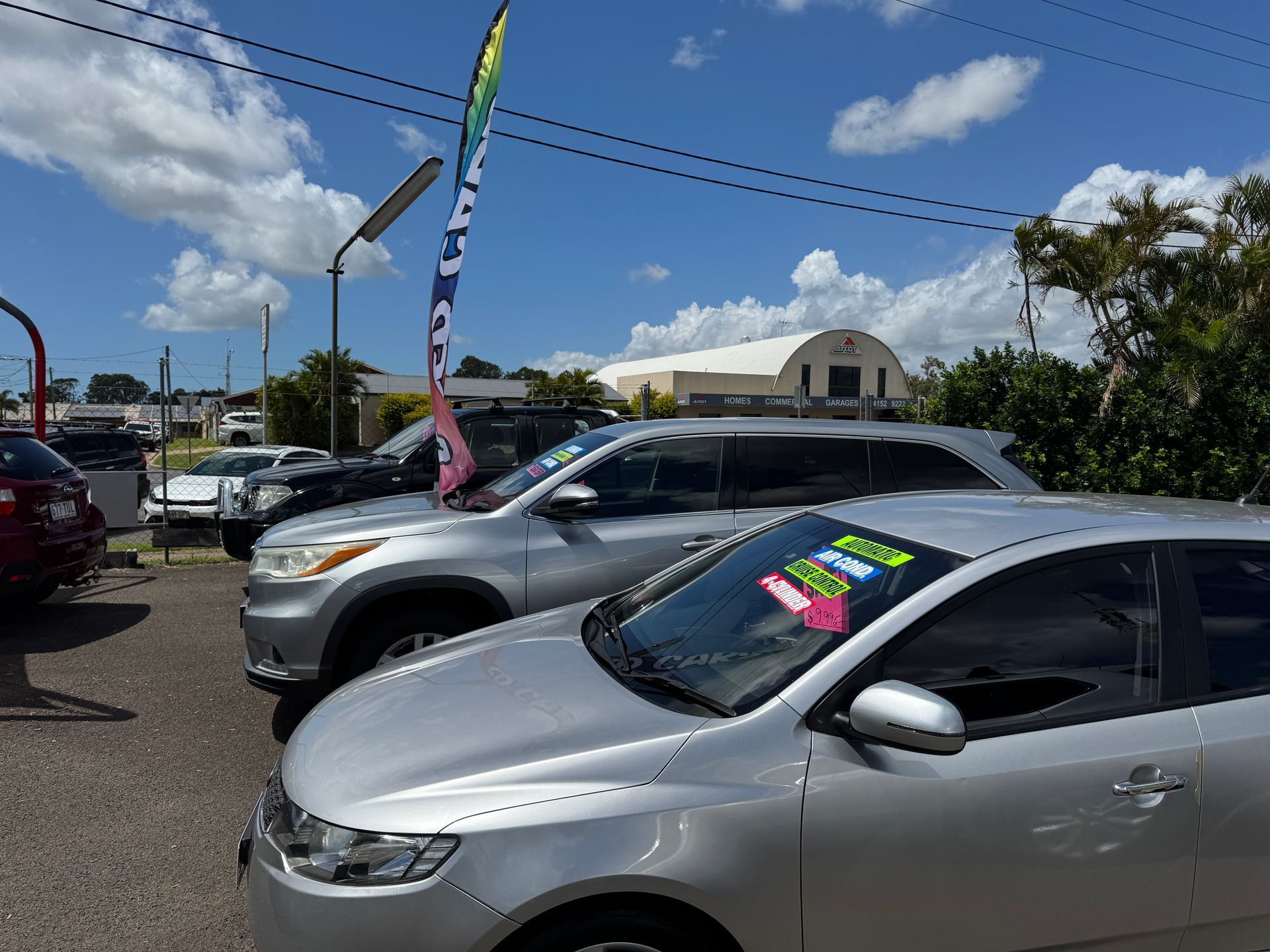 Line of cars in a parking lot  — N & R Automotive Group in Bundaberg East, QLD