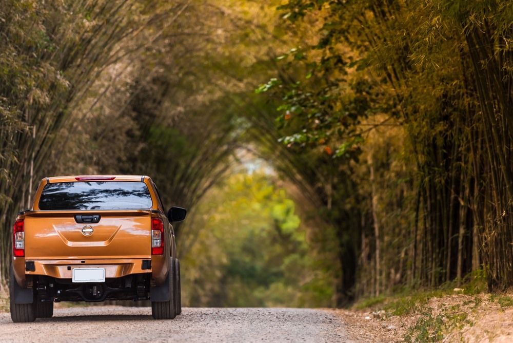 A Truck is Driving Down a Dirt Road Through a Forest — N & R Automotive Group in Bundaberg East, QLD