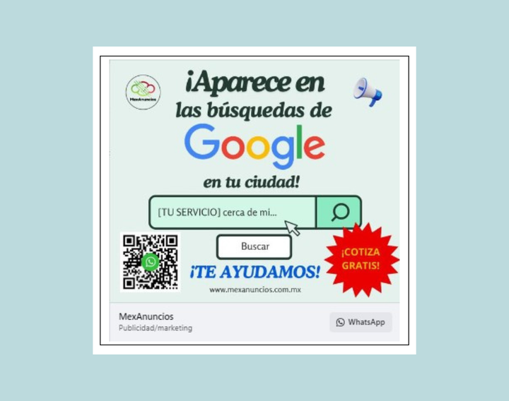 Un anuncio de Google en español con un código QR