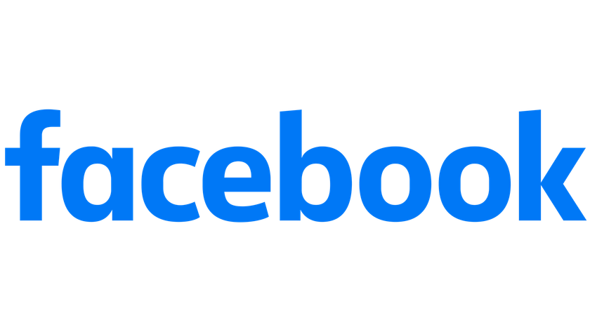 El logotipo de Facebook es azul y blanco sobre un fondo blanco.
