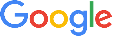 Un logotipo de Google con un arco iris de colores sobre un fondo blanco.