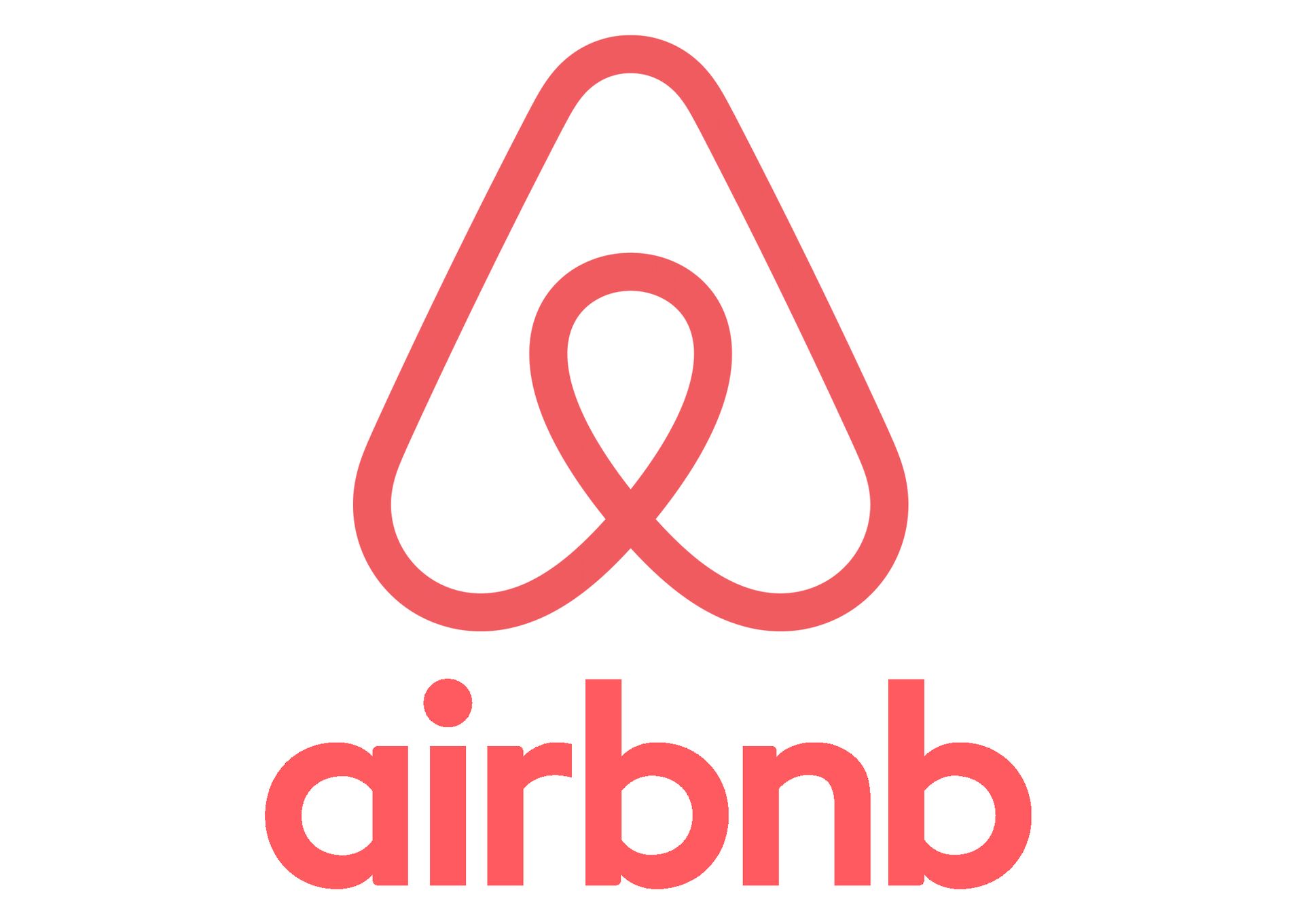 The Airbnb logo, featuring a coral-pink stylized 