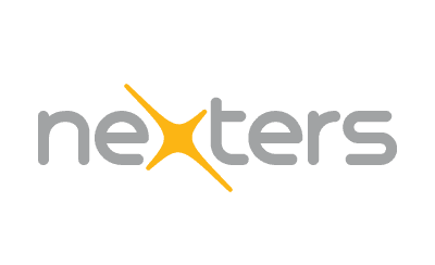 The Nexters logo features the grey lowercase word 