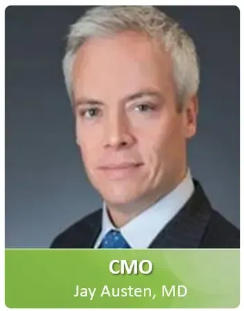 A man in a suit and tie is named jay austen md