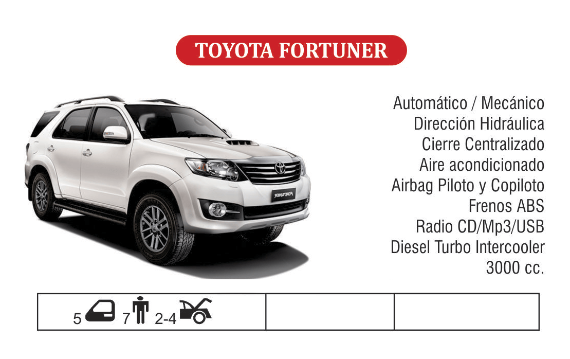 peru rent  toyota fortuner