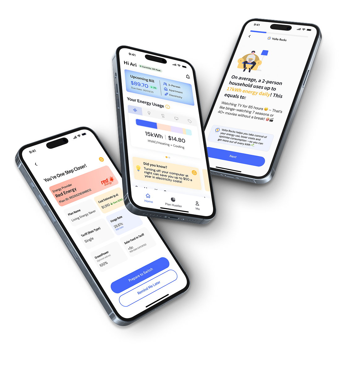 Three phones showcasing SleepWellBaby are sitting next to each other on a white background