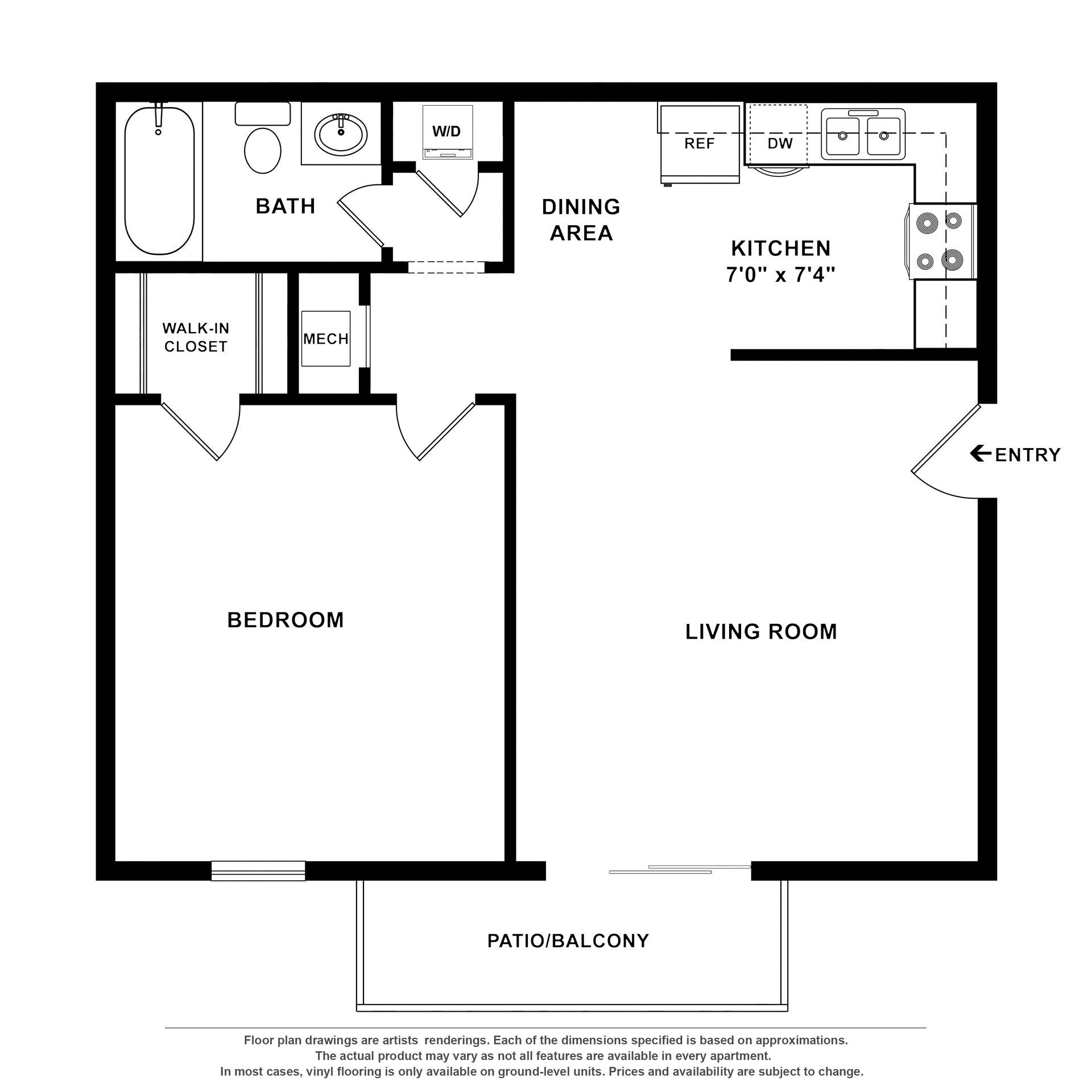 A floor plan layout in grayscale with the text: 