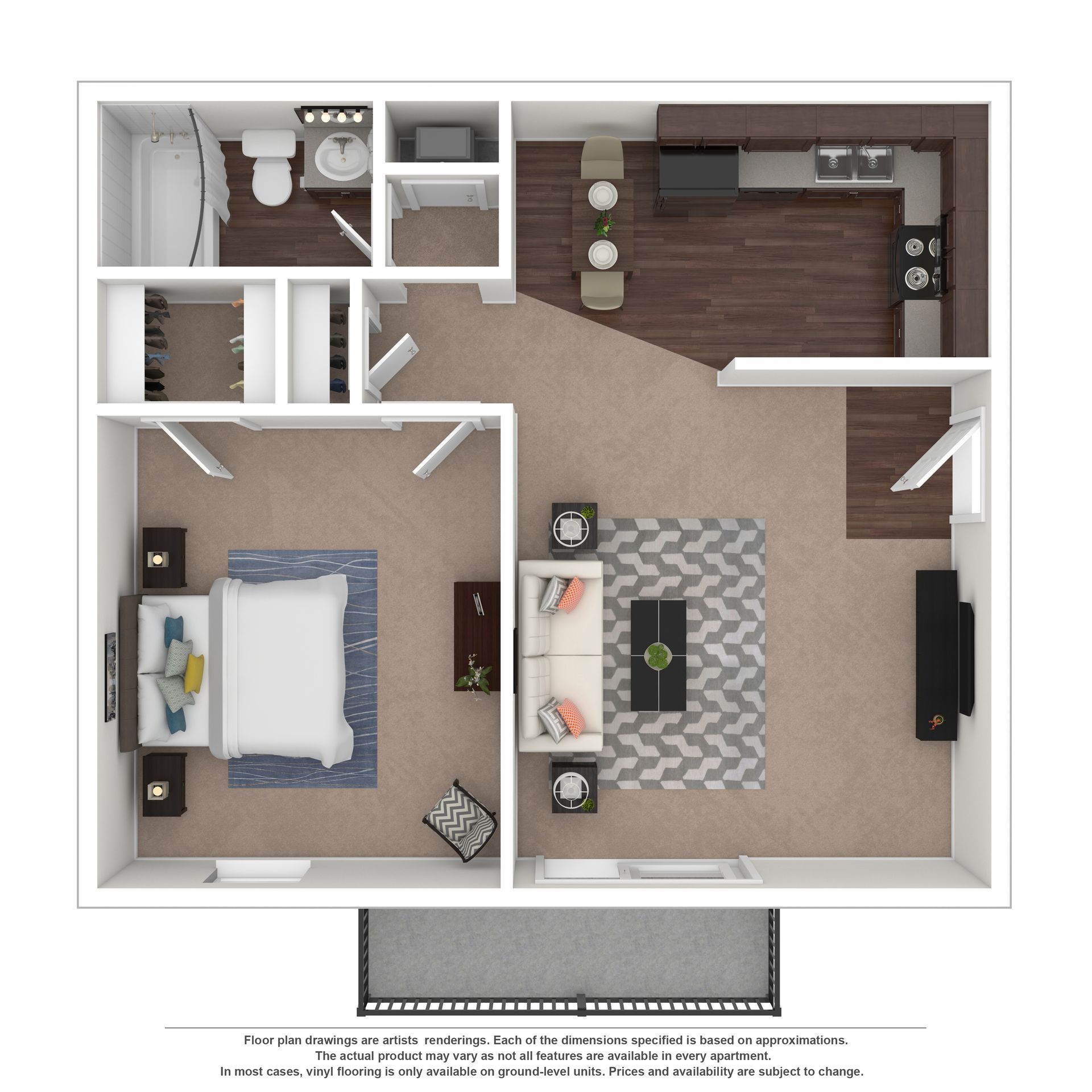 A floor plan layout in grayscale with the text: 
