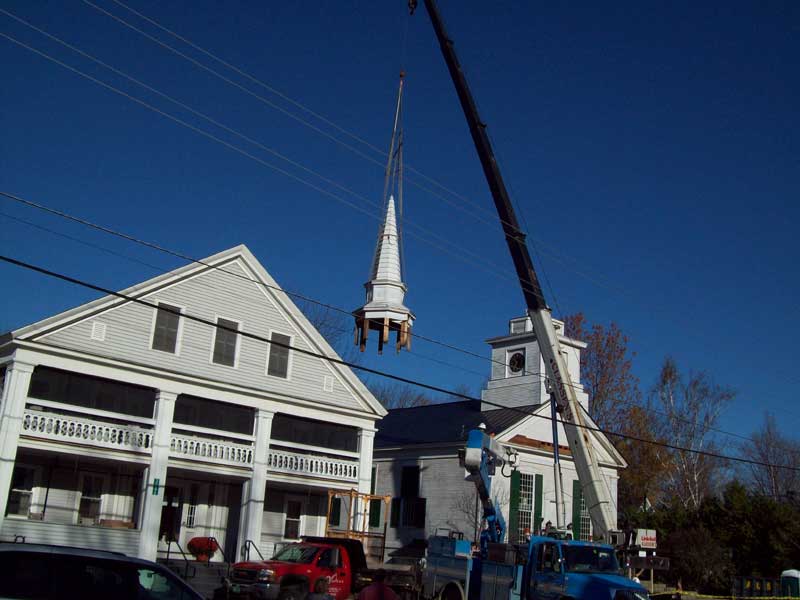 Glover Church Steeple Removal Crane