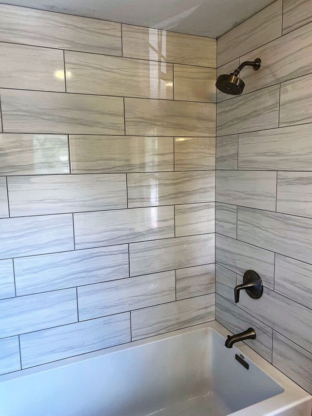 Bathroom with black shower - Mendon, MA | American Bath Works