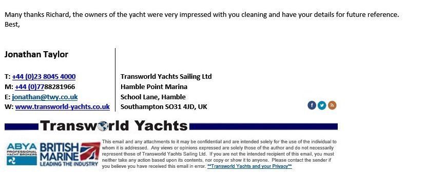 Yacht Upholstery and Carpet Cleaning