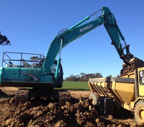 View Of Mini Excavator Truck — C & E Earthmoving in Moss Vale, NSW