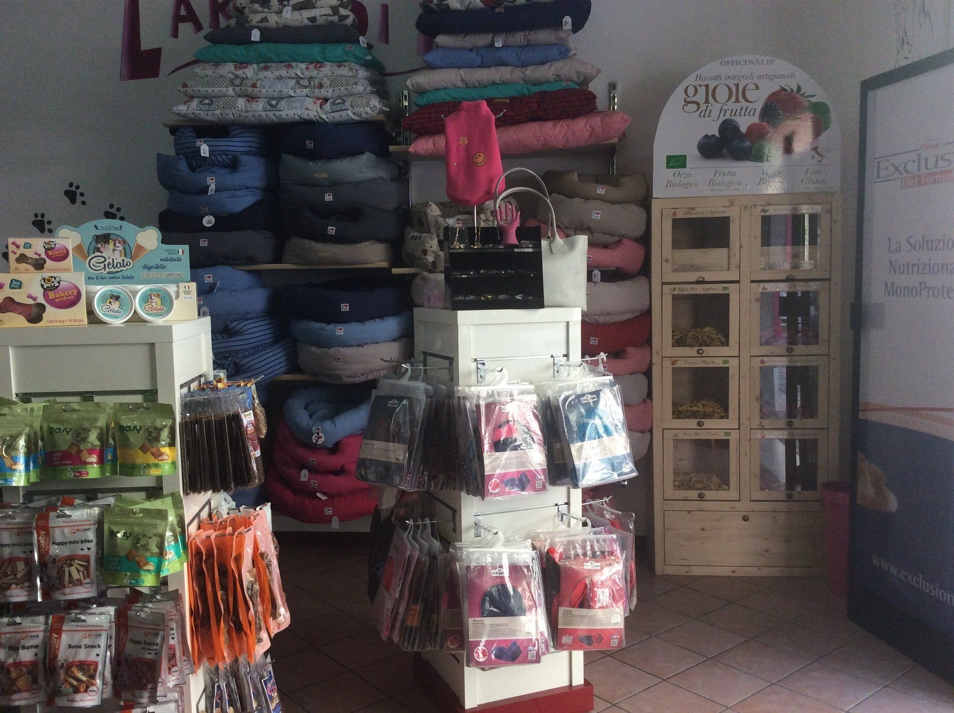 Alimenti per animali in esposizione