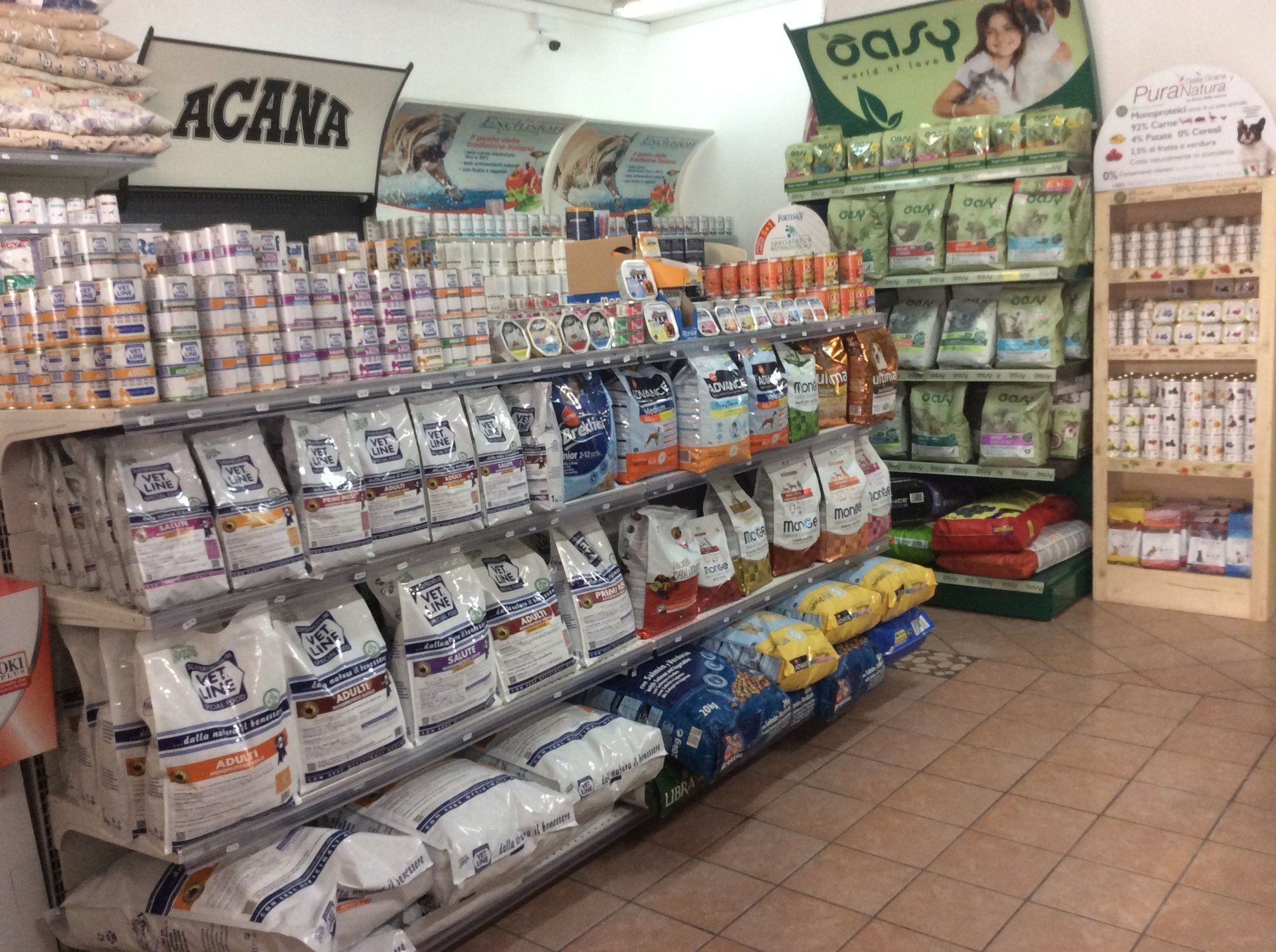 Cibo per animali in esposizione