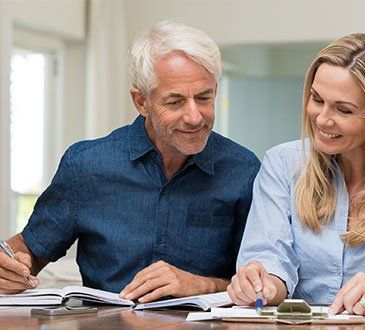 Elder Man Discussing Investment With An Agent — Bluffton, IN — Jerry Flack & Associates