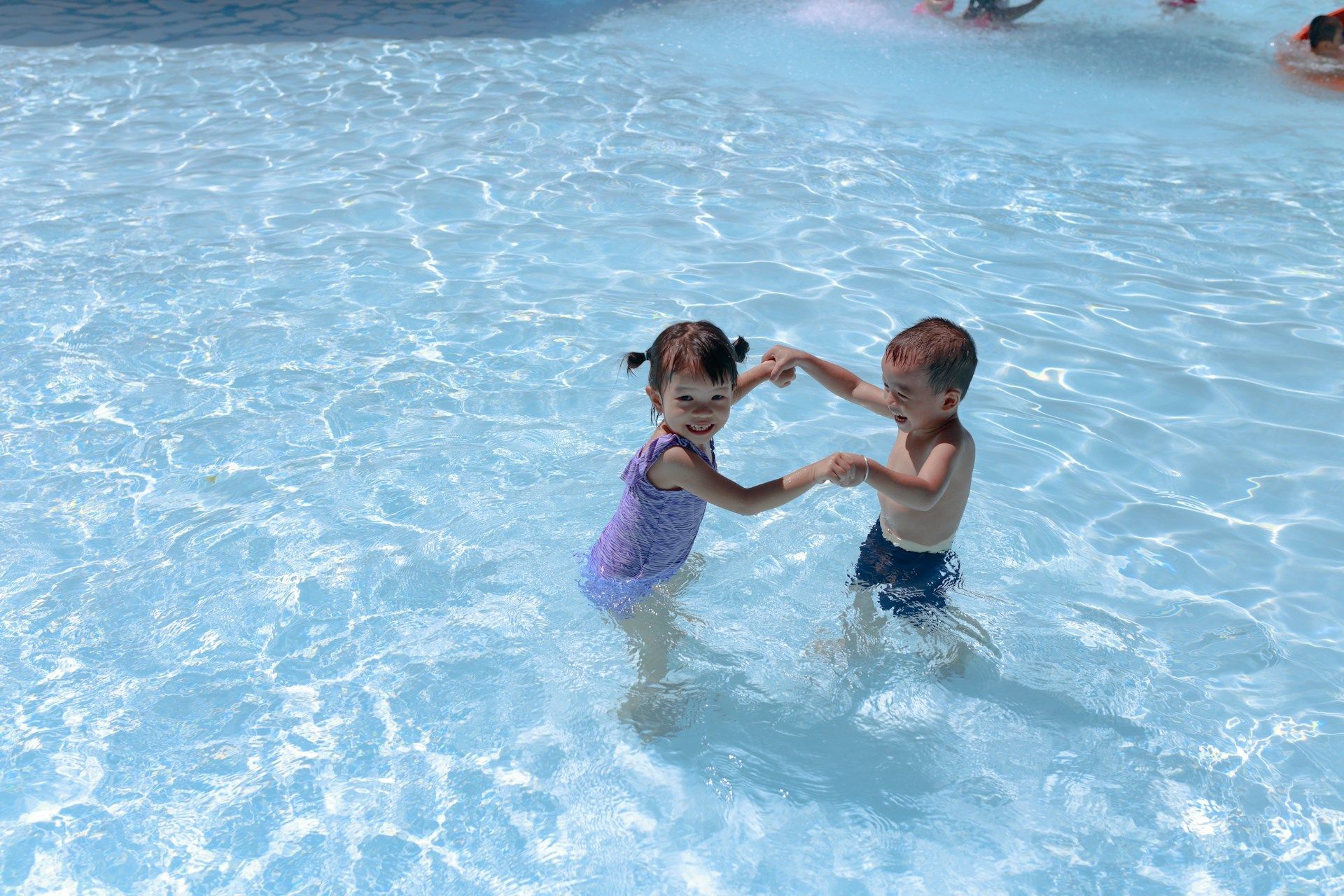 children at swimming camp