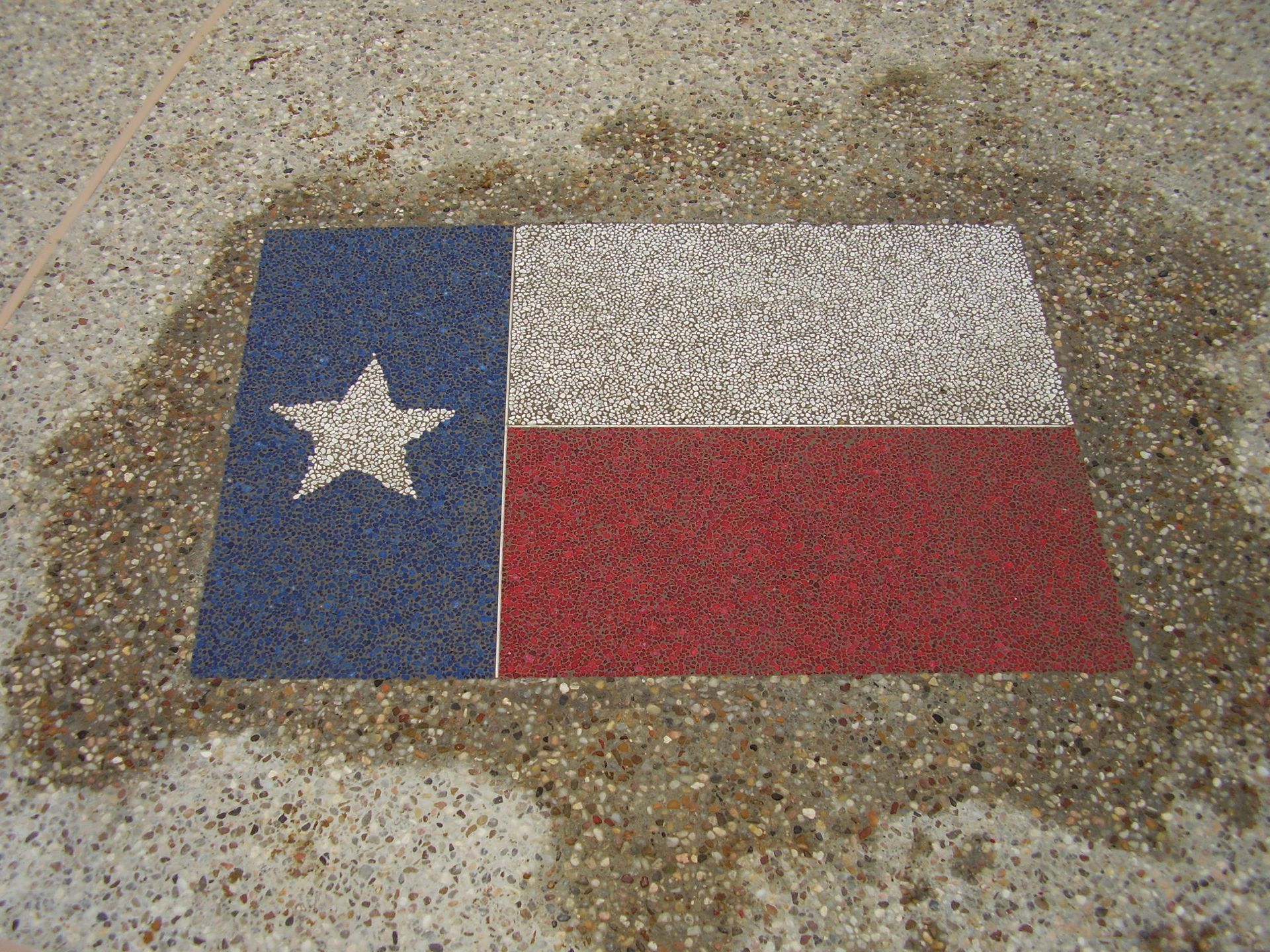 A red white and blue flag with a star in the middle