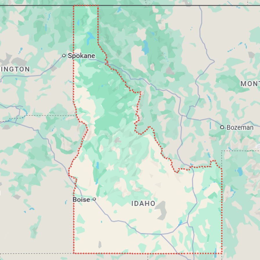 Detailed service area map showcasing Turn Right Services' general contracting coverage in Treasure Valley