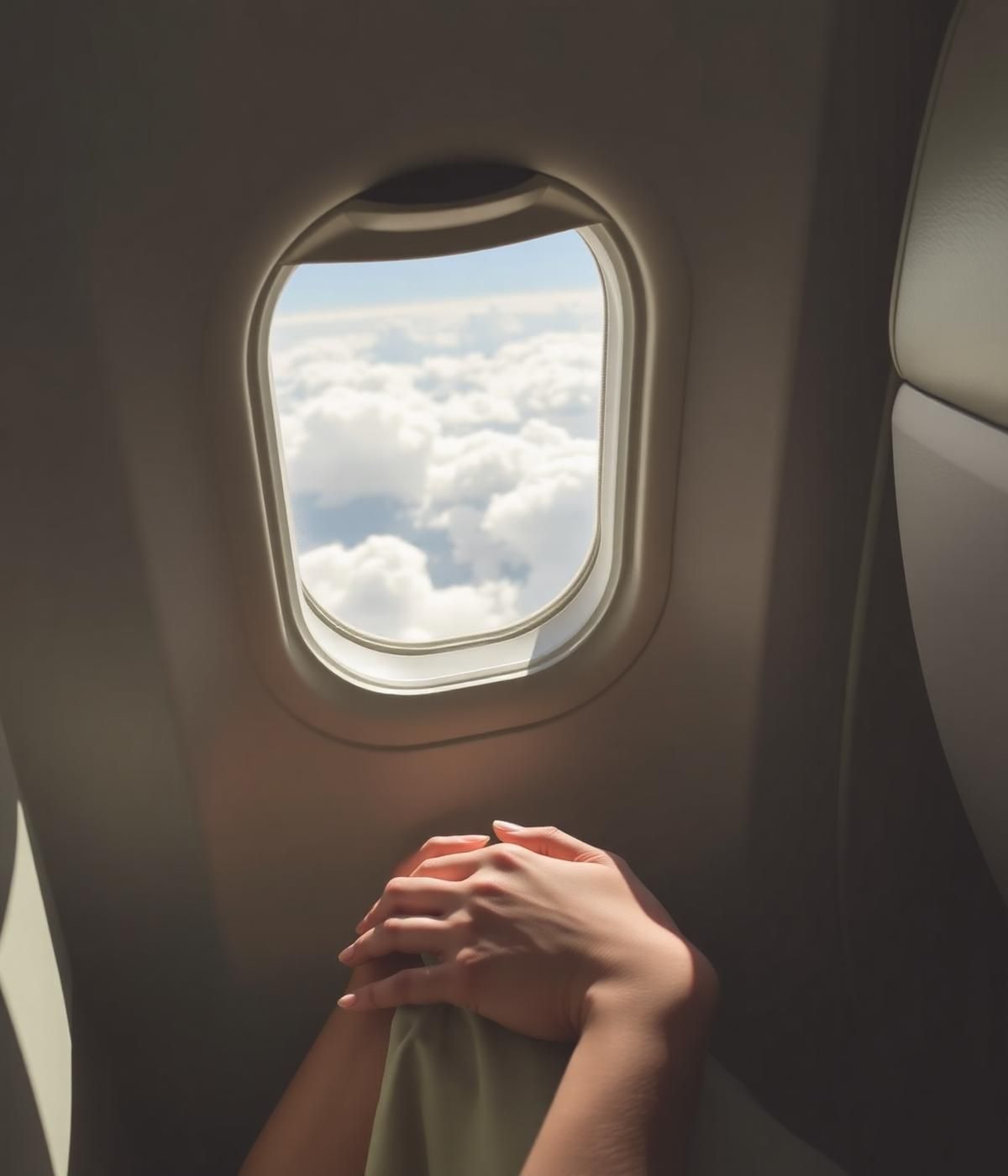 Taking a picture out the plane window