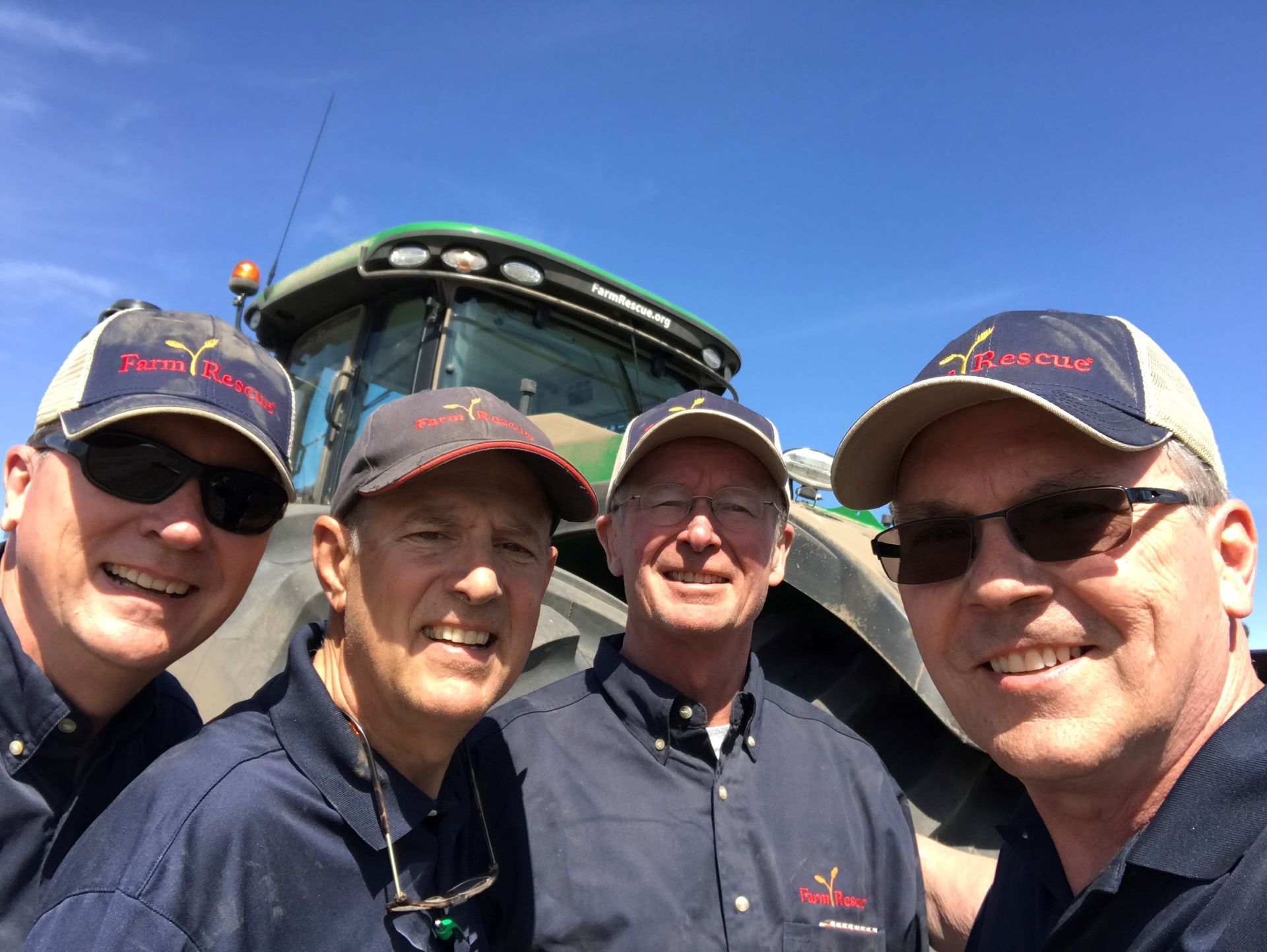 All John Deere retirees. Three on the left from Iowa and I live in NC. However, I grew up around Columbus, ND – Jerry Burau