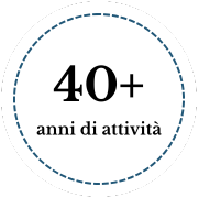 Cerchio bianco con contorno blu tratteggiato.