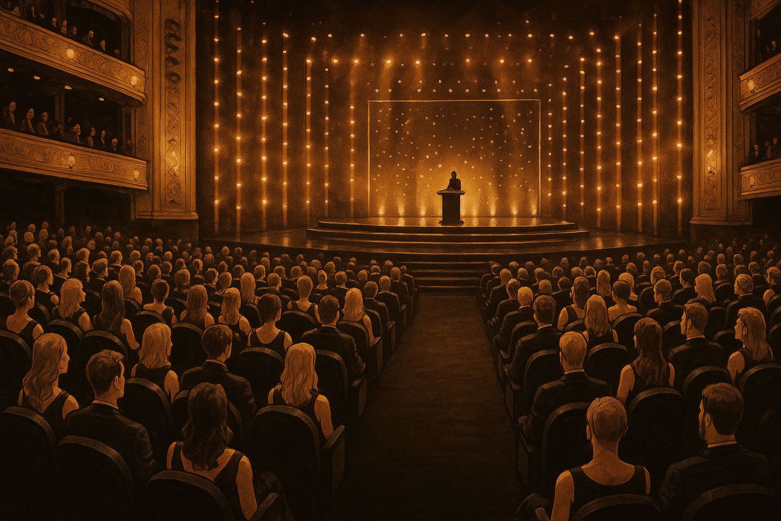 Siluetas de cuatro personas celebrando, sosteniendo la bandera de Nueva Zelanda, con el océano de fondo.