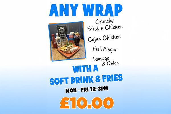 The Castle Inn, Ealing | Any wrap with a soft drink