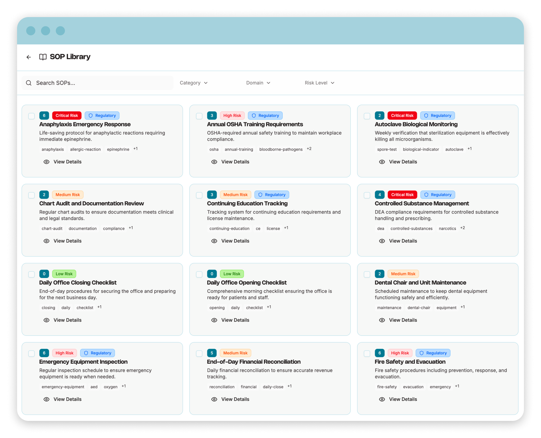 my dental SOP library