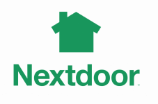 The nextdoor logo has a green house on it
