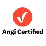 The logo for angi certified has a check mark in a red circle.
