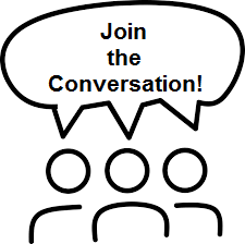 Cartoon of people saying Join the Conversation