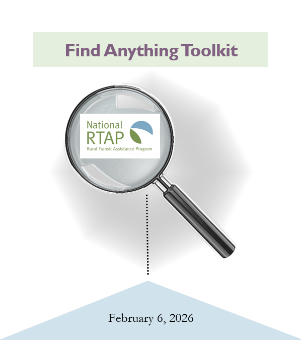 Magnifying glass over the National RTAP logo, 