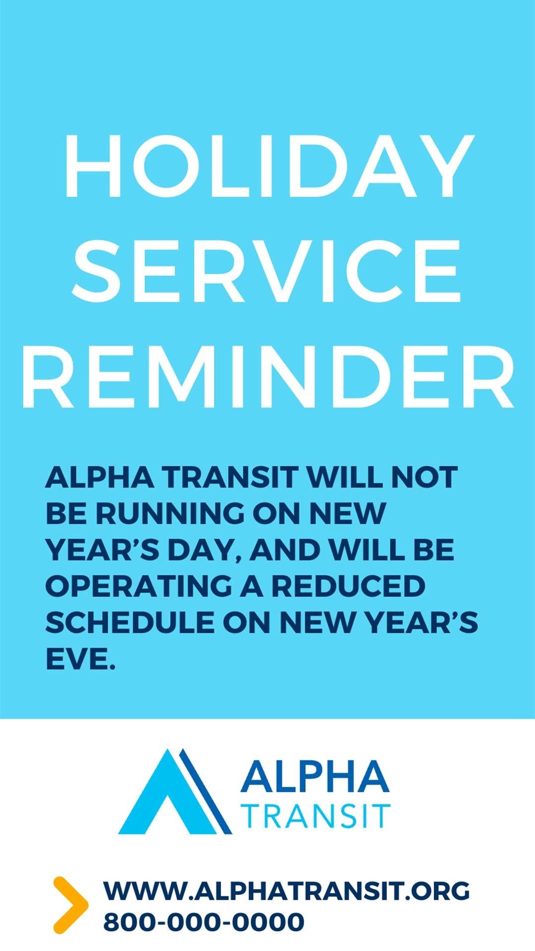 Holiday Service Reminder