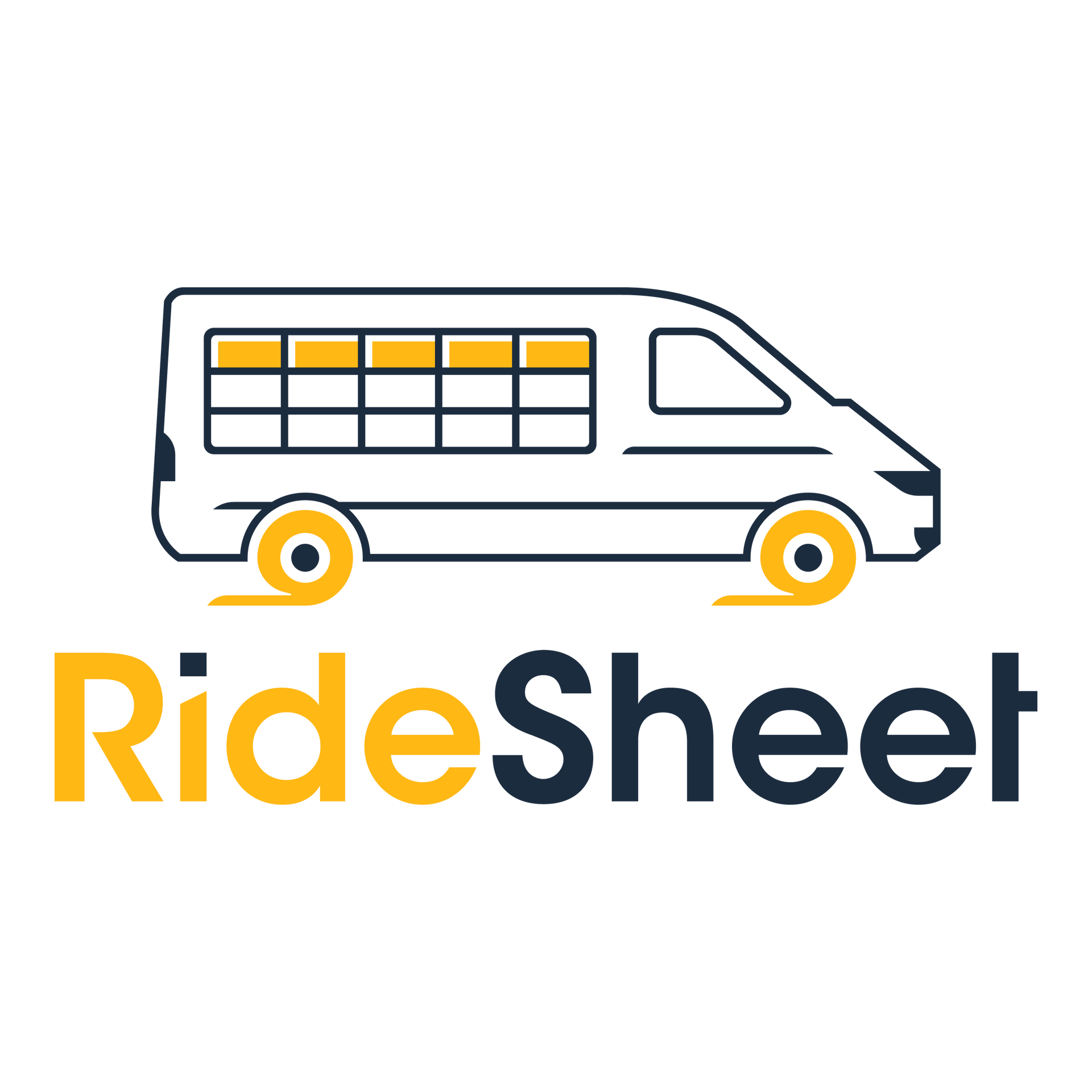 RideSheet logo with a bus