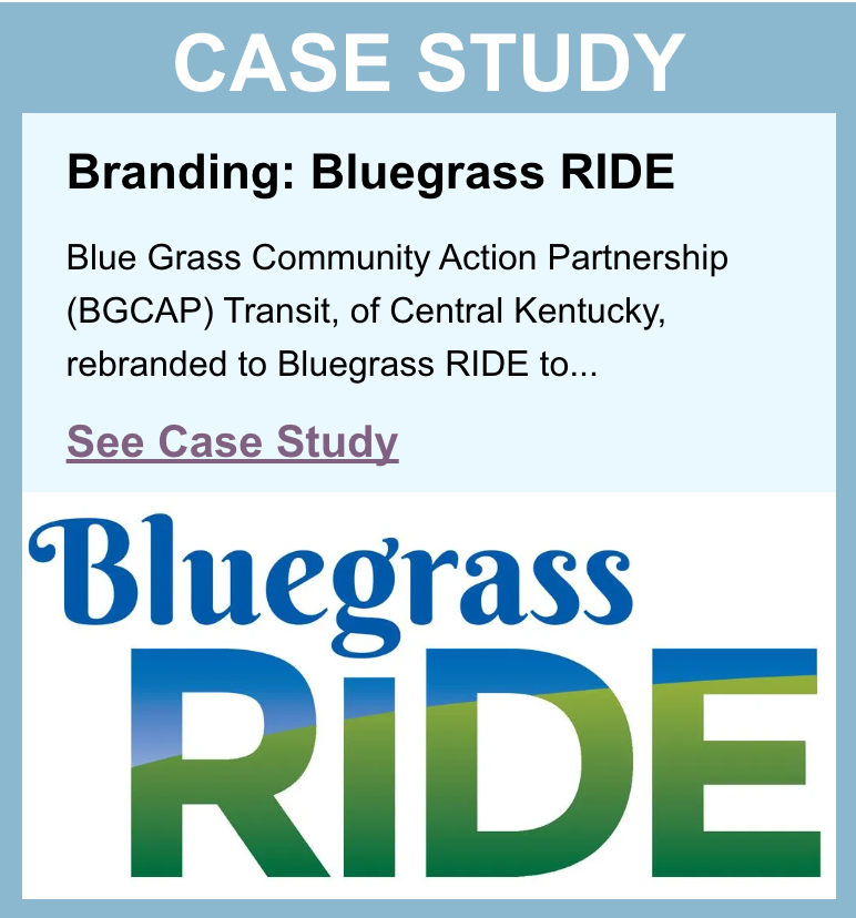 Bluegrass RIDE text in blue and green gradient