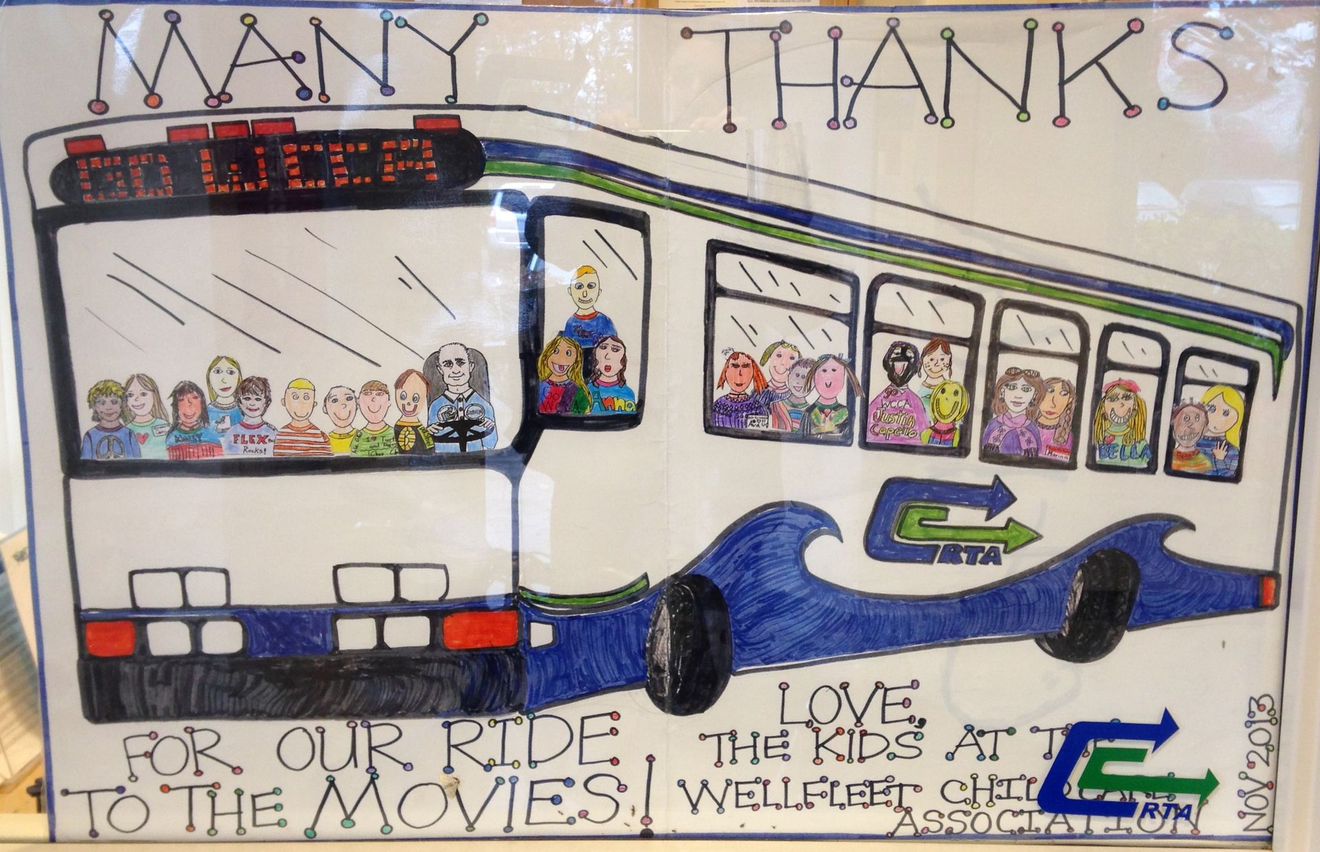 Wellfleet Child Association drawing of a bus