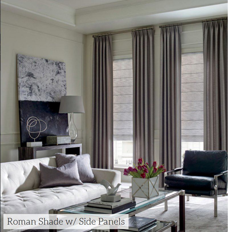 Roman Shade with Side Panels — Denham Springs, LA — Blinds By Tones & Textures