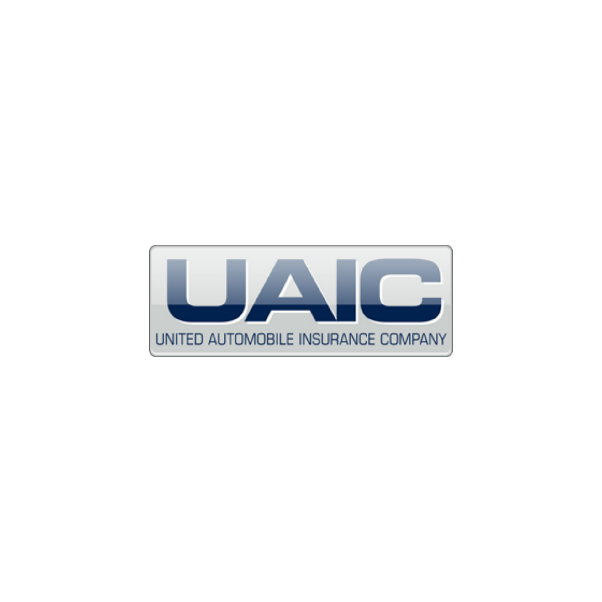 UAIC logo: Blue, glossy rectangle with the letters "UAIC" and "UNITED AUTOMOBILE INSURANCE COMPANY" below.